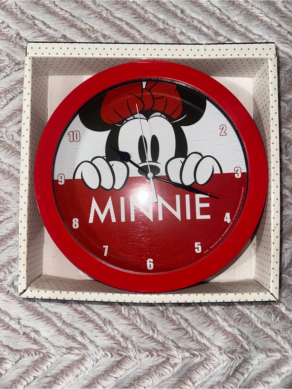Disney Minnie Mouse Red and Black Wall Clock
